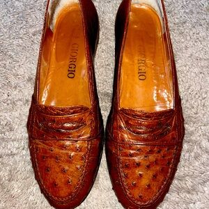 Giorgio Brown Ostrich Loafers 8